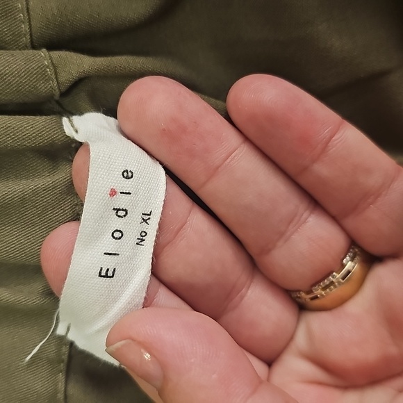 Elodie Women's High Waist Paperbag Belted Cropped Pants Olive Green X-Large - Picture 3 of 4